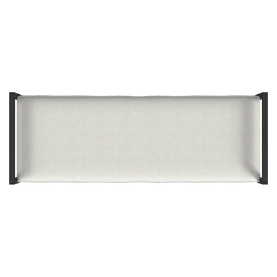 Modern Metal Bench Cream Boucle - HomePop 3 Modern Metal Bench Cream Boucle - HomePop - Image 3