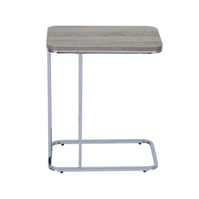 20" Cora Wood Grain Finish And Metal Base C-Table Brown - Teamson Home 3 20" Cora Wood Grain Finish And Metal Base C-Table Brown - Teamson Home - Image 3