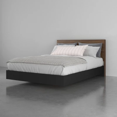 Solari Bed With Headboard Walnut/Black - Nexera 4 Solari Bed With Headboard Walnut/Black - Nexera - Image 4