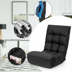 Costway 4-Position Floor Chair Folding Lazy Sofa W/Adjustable Backrest & Headrest -Baxton Studio Shop GUEST 9f7d0c2e f2b4 45e0 85a0 96e4cced9a5a