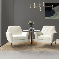 Set Of 2 Maris Velvet Living Room Armchair With Metal Base | Karat Home-TEAL -Baxton Studio Shop GUEST 9fcb6d84 cc29 45a3 8d3d a5868441a998