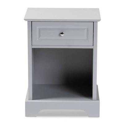 1 Drawer Chase Wood Nightstand - Baxton Studio 2 1 Drawer Chase Wood Nightstand - Baxton Studio - Image 2