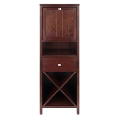 Brooke Cupboard Drop Down Door And Drawer Walnut - Winsome 2 Brooke Cupboard Drop Down Door And Drawer Walnut - Winsome - Image 2
