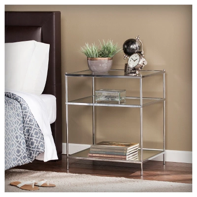 Benton Glam Mirrored Side Table - Chrome - Aiden Lane 4 Benton Glam Mirrored Side Table - Chrome - Aiden Lane - Image 4