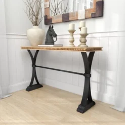 Industrial Wood Console Table Brown - Olivia & May -Baxton Studio Shop GUEST a0a3c0c6 9454 4cf8 ad25 e5643fc6dc0e