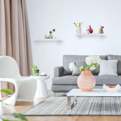 23.6" X 4" 2pc Decorative Floating Display Ledge Shelves White - Danya B. 3 23.6" X 4" 2pc Decorative Floating Display Ledge Shelves White - Danya B. - Image 3