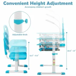Costway Height Adjustable Kids Study Table And Chair Set W/Bookstand & Light Pink/Light Blue 17 Costway Height Adjustable Kids Study Table And Chair Set W/Bookstand & Light Pink/Light Blue -Baxton Studio Shop GUEST a148eb04 07b4 4bd6 bc3c fa1dea13e802