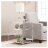 Benton Glam Mirrored Side Table - Chrome - Aiden Lane