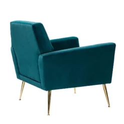 Set Of 2 Maris Velvet Living Room Armchair With Metal Base | Karat Home-TEAL -Baxton Studio Shop GUEST a1a61dca e955 425d a8f8 5ae6eb2b69c9