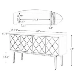 Fay 63'' Wide Modern Sideboard Cabinet With Metal Legs| KARAT HOME -Baxton Studio Shop GUEST a1ae02be e340 42e8 b725 76d62e7f5dd6