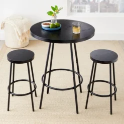 Best Choice Products 3-Piece Bistro Set, Modern Round Counter Height Dining Set W/ 2 Stools, Metal Frame -Baxton Studio Shop GUEST a21c3824 5de4 4e44 8768 1f4a0cf37a27