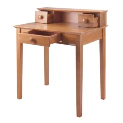 Studio Writing Desk With Hutch Honey Brown - Winsome