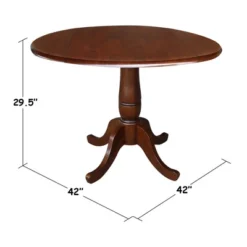 29.5" Lyla Round Dual Drop Leaf Pedestal Extendable Dining Table Espresso Brown - International Concepts -Baxton Studio Shop GUEST a2b0862f a155 46c7 8287 6365c9139614