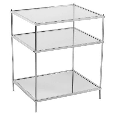 Benton Glam Mirrored Side Table - Chrome - Aiden Lane 2 Benton Glam Mirrored Side Table - Chrome - Aiden Lane - Image 2