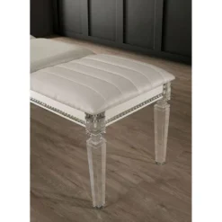 Simple Relax Leatherette And Acrylic Bench In Pearl White Finish 5 Simple Relax Leatherette And Acrylic Bench In Pearl White Finish -Baxton Studio Shop GUEST a3e8c6d9 46d7 40e4 992b 81013886bdf7