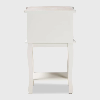 Amalie 2 Drawer Wood Nightstand White/Oak - Baxton Studio 4 Amalie 2 Drawer Wood Nightstand White/Oak - Baxton Studio - Image 4