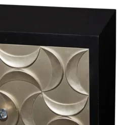 Modern Crescent Moon Pattern Wood Rectangle Cabinet Black - Olivia & May -Baxton Studio Shop GUEST a45c53c5 f9b6 4177 ad60 0d514e7bc5a2