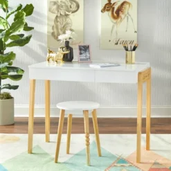 Alena Desk And Stool Set - Buylateral -Baxton Studio Shop GUEST a4fb68bd 933a 4ab9 97b7 5a9afb3f2c59