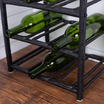 BIRDROCK HOME Bottle Rack - Black - Holder (9 Bottle) 5 BIRDROCK HOME Bottle Rack - Black - Holder (9 Bottle) - Image 5