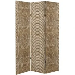 6" Double Sided Snake Print Canvas Room Divider - Oriental Furniture 8 6" Double Sided Snake Print Canvas Room Divider - Oriental Furniture -Baxton Studio Shop GUEST a55e1182 e8d0 4d1d b58e e200f988f141