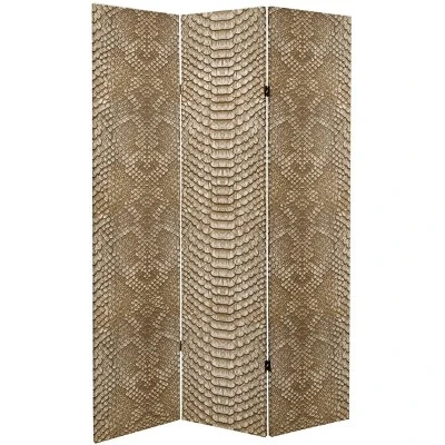 6" Double Sided Snake Print Canvas Room Divider - Oriental Furniture 4 6" Double Sided Snake Print Canvas Room Divider - Oriental Furniture - Image 4