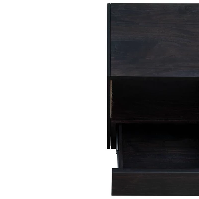 21" Handcrafted Acacia Wood Nightstand Brown/Black - The Urban Port 6 21" Handcrafted Acacia Wood Nightstand Brown/Black - The Urban Port - Image 6