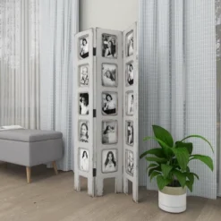 Farmhouse Chinquapin Wood Rectangle Room Divider Screen White - Olivia & May -Baxton Studio Shop GUEST a57dbe4d 3b65 4013 a620 67bf0afd191c