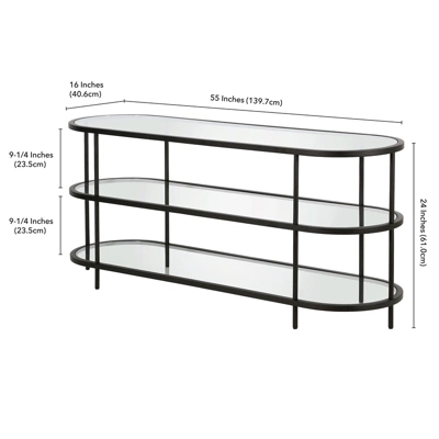 Black Bronze Oval TV Stand - Henn&Hart 4 Black Bronze Oval TV Stand - Henn&Hart - Image 4