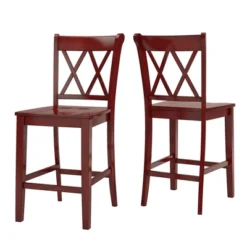 2pk 24" South Hill Double X Back Counter Height Barstools - Inspire Q -Baxton Studio Shop GUEST a5ff83d4 6e13 4ccd ba3f fa5c405b579e