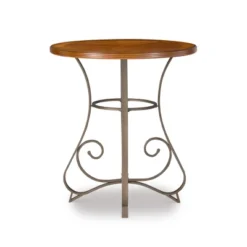 3pc Carter Swivel Dining Sets Metal/Tan/Cherry - Powell Company -Baxton Studio Shop GUEST a6985623 4c3d 420c 8dc3 32453ff57e6e