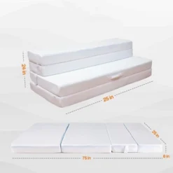 Cheer Collection 6" Memory Foam Folding Mattress -Baxton Studio Shop GUEST a7bc6e1d 7f9b 4114 a396 539119201754