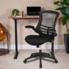 Flash Furniture 48"W X 24"D Electric Height Adjustable Standing Desk With Mesh Swivel Ergonomic Task Office Chair