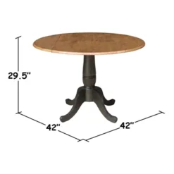 5pc 42" Round Dual Drop Leaf Dining Table With 4 Slat Back Chairs Hickory/Washed Coal - International Concepts -Baxton Studio Shop GUEST a8f32e21 beb4 4c81 8fc0 7240b642a3df
