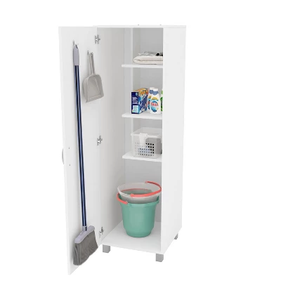 Paris 1 Door Storage Cabinet White - Polifurniture 2 Paris 1 Door Storage Cabinet White - Polifurniture - Image 2