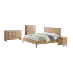 4pc Arden Wood Bedroom Set With 2 Drawer Nightstand Light Driftwood - Alaterre Furniture -Baxton Studio Shop GUEST a957fb31 403d 4752 9d7f edd78032a606