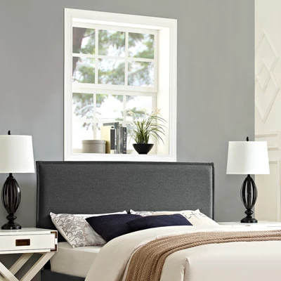 Camille Full Upholstered Fabric Headboard Gray - Modway 1 Camille Full Upholstered Fabric Headboard Gray - Modway