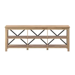 58" Open Back TV Stand In White Oak Wood With Metal Black Accents - Henn&Hart 11 58" Open Back TV Stand In White Oak Wood With Metal Black Accents - Henn&Hart -Baxton Studio Shop GUEST a9e55d36 9d3a 46aa 9e23 f77b2ad2acdf