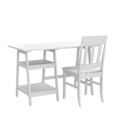 Dornoch 2 Shelf Writing Desk With Chair - HOMES: Inside + Out -Baxton Studio Shop GUEST aa4213ac f6d2 4d2d 8932 030b2ceec405