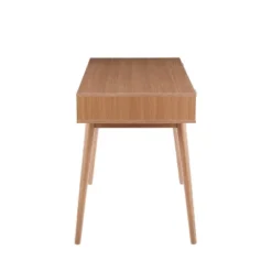 Pebble Double Contemporary Computer Desk Wood Natural/White - LumiSource