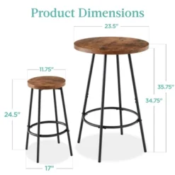 Best Choice Products 3-Piece Bistro Set, Modern Round Counter Height Dining Set W/ 2 Stools, Metal Frame -Baxton Studio Shop GUEST ab02b718 892a 4ddc a0f5 25668a685d3d
