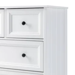 Farmhouse 5 Drawer Grooved Tall Storage Dresser White - Saracina Home -Baxton Studio Shop GUEST ab313697 0a2b 4a96 892a 514c0abe50fa