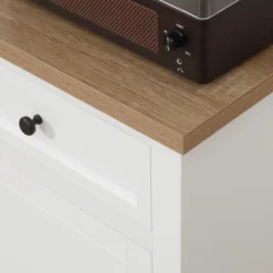 HOMCOM Sideboard Buffet Cabinet With Storage Drawers, 2 Door Kitchen Storage Cabinet With Adjustable Shelves, Coffee Bar For Living Room, White -Baxton Studio Shop GUEST abd66894 f92e 4182 9eed 6d34cc50806e