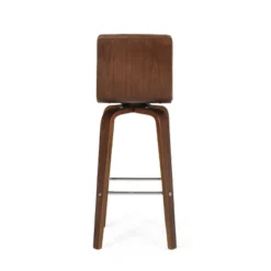 2pc Hargis Mid Century Modern Channel Stitch Bentwood Swivel Counter Height Barstools - Christopher Knight Home -Baxton Studio Shop GUEST ac0b3844 195e 4d13 8336 476ac2ad9706