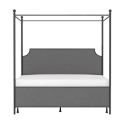 Mcarthur Metal And Upholstered Canopy Bed Matte Black/Gray Fabric - Hillsdale Furniture -Baxton Studio Shop GUEST ac1a0083 4d4f 4b53 a29e db9105c8f018