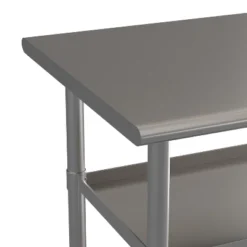 Emma And Oliver NSF Certified Stainless Steel 18 Gauge Work Table With 2 Undershelves -Baxton Studio Shop GUEST adf691d9 8882 4364 9aa8 fa4afe2c7b82
