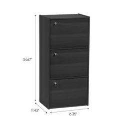 IRIS USA 3 Tier Bookcase With Magnetic Doors -Baxton Studio Shop GUEST ae76b0db 366c 4c39 ad65 913476571a0f