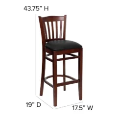 Emma And Oliver Vertical Slat Back Wooden Restaurant Dining Barstool -Baxton Studio Shop GUEST aec84f7c 5d08 4145 83bf 23e273e6b004 1