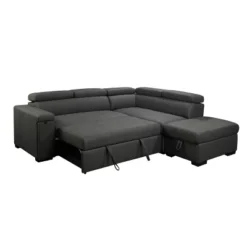 Mateo Stain Resistant Fabric Storage Sectional With Pullout Bed Gray - Abbyson Living -Baxton Studio Shop GUEST aef0f403 0b74 4e00 b669 95a92ec706b8