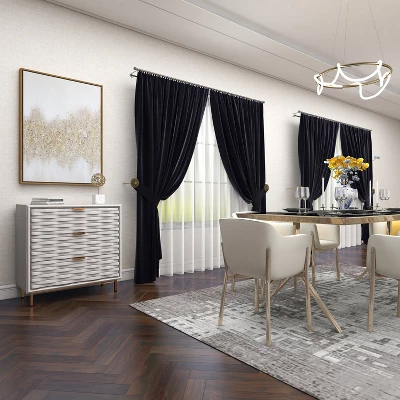 Contemporary Carved Woven Pattern 3 Drawer Wood Cabinet White - Olivia & May 15 Contemporary Carved Woven Pattern 3 Drawer Wood Cabinet White - Olivia & May - Image 15