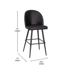 Merrick Lane Set Of 2 Modern Armless Barstools With Contoured Backs, Steel Frames, And Integrated Footrests -Baxton Studio Shop GUEST b00bf2d1 a8f5 4a3f bff5 a943c957614c